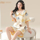 Modal Sommer kurzärmeligte Pyjamas Anzug für Frauen süße 200 Jin [Jin gleich 0,5 kg] Home Clothing Fett MM Großgröße Sommer loser Prinzessinstil Koreanische Version KNC3519 M