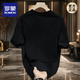 ROMON (ROMON) different couple outfit summer T-shirt 2025 new summer super hot internet celebrity pure cotton special short-sleeved top for men. Black front large picture K1049 single red rose man S S recommended 90-100 Jin [Jin equals 0.5 kg]