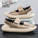 Sandals Senma Les hommes portent des tabourets à semelles épaisses sans glissement et se sentent Sandales décontractées à la plage des pantoufles sportives à la tendance extérieure [version ultravel] Khaki 42