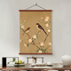 Song's aesthetic new Chinese style hanging paintings Study mural New Chinese style bedroom hanging painting Living room sofa background wall decoration 12187 bamboo report safety D width 120CM * height 180CM Red rosewood hanging scroll + high-definition oil painting