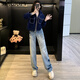 MAGIOPY国际奢侈高档品牌欧货时尚套装女2025春季新款酷飒风蓝色外套上衣 蓝色外套+牛仔裤 S(100斤以内)
