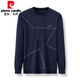 Pierre Cardin Mulberry Silk Camiseta de manga larga Swein Sweet Sweet Sweetshirt Sweins Men's Spring and Autumn Tops Nueva camiseta de camiseta de moda Tamisa de mediana edad T Black 677 Spring y Autumn Style M 165 (100Jin [Jin iguala 0.5 kg] -120Jin [Jin equivale a 0.5 kg]))