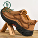 Holzspecker Herrenschuhe Outdoor Casual Big Head Lederschuhe Herren echte Leder wasserdichte dicke Arbeitsschuhe Nicht-Rutsch-Vaters Schuhe 9828 Brown [Schnürung] 40