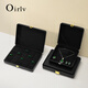 
Duobaoni light luxury jewelry box high-end leather jewelry display storage ring necklace earring box jewelry display gift box ring pendant/necklace box (black)-H15605
