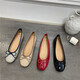 Huili Jun Doudou Single Schuhe Frauenschuhe 2025 Neue Sommer Vielseitige Bowlicht Mund Ballett Schwangere Frauen flache Schuhe J683-4 Schwarz 35