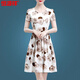 
Hengyuanxiang middle-aged noble ice silk dress for women 2025 new summer short person slim floral skirt 40 to 50 mother suit [ice silk 9904 skirt] 2XL [recommended to wear 125-135]
