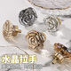 
French light luxury crystal pigeon egg transparent rabbit handle cabinet wardrobe door handle animal champagne small handle T2694 champagne butterfly