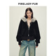 Fu Zhien Love Cycle South Africa imported hooded fox fur collar merino fur one-piece fur jacket black M