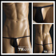 TM men's ultra-low-waisted sexy thong, thin and breathable men's T-pants, one-piece thin-strap men's underwear, black L