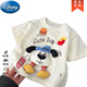 Disney Summer Cartoon Court-manche à manches à manches courtes mignonnes mignonnes poupées chiot tridimensionnelles poupées polyvalentes Baby Baby Round Necy Pullover