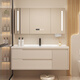 Wrigley Style de madera maciza Combinada de baño de madera sólida Cerámica Integrada Baño Baño Washbasin Gabinete Combinación Washbasin 7036 Grid de gabinete inferior de color crema