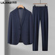 LiLang Men's Suit Suit 2025 Spring and Autumn New Style Business Casual Fashion Formal Suit Jacket Blue (Top + Pants) 185D (170)