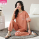 Pantalones de pijamas de pijamas de manga corta de las mujeres modales Summer Pure Algody Home Cothing El algodón puro se puede usar afuera en la primavera de verano Otoño Autumn Summer Y9717 M (recomendado 75-95Jin [Jin es igual a 0,5 kg])