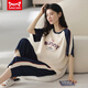 Catman Miiow Pure Cotton Pyjamas für Frauen Sommer kurzärmeligte Hosen Sportstil Lose Casual und können außerhalb der Frühlingshausbekleidungsanzug T-9857 (kurzer Anzug) M (80-Jin [Jin gleich 0,5 kg]) getragen werden)