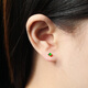 Oriental Jade Exquisite Niche Versatile S925 Silver Inlaid Imperial Green Jade Earrings Stud Earrings for Women Birthday Gifts for Women