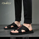 Rowilcs Brandneue Sommersandalen mit geruchssicherem und glätten Softer Softer-Männer-Sportstrand Internet-Promi Casual Temperament Slipper Black 38 38