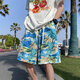Jueshao Beach Shorts masculin mince mince à séchage rapide rapide à la mode imprimé grand short lâche pyjama décontracté pantalon à cinq croustilles 677 blanc 5xl