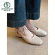 Marca de carpintería sandalias francesas de piel de oveja súper suave para mujeres 2025 Nuevos zapatos de agujero hueco transpirable Retro Mary Jane Fashion Off White 38