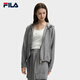 FILA 斐乐官方女士梭织外套2025夏新款时尚休闲简约宽松连帽上衣 星际灰-DY L 170/88A/L