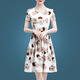 ICE Seidenkleid Sommer 2025 Neues Blumenrocktemperament 40-50 Jahre alte Frauen mittleren Alters mit kurzer Ärmeln gedrucktem Rock Ice Seide 9905 Rock M 100jin [Jin gleich 0,5 kg]
