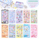 3D three-dimensional relief children's sticker girl nail art landscaping crystal cute cartoon 3-year-old DIY hand account transparent beans covering ugly computer mobile phone case without glue back sticker decoration
