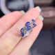 YIBIY2025 latest natural Sri Lanka sapphire ear buckle 925 silver gold plated 3*4MM sapphire ear jewelry