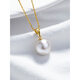 Tahitian Edison pendant necklace 18K gold strong light natural freshwater necklace mother gift yellow 18K gold_thick melon seed buckle white Edison 10-11mm