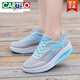 
CARTELO genuine rocking shoes for women spring and summer 2024 new casual sneakers Korean women's shoes breathable running shoes thick sole single shoes 838 white powder 37