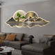 Yusenyi New Chinese style living room decoration painting landscape led light painting welcome pine sofa background wall hanging painting atmospheric mural 1697 10*40 crystal picture with light battery box + remote