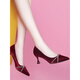 ERXUs Tochter der Hochzeitsmutter in Schwiegermutter mit Cheongsam High Heels Frauen Frühling und Herbst Dünne Heels Pointy Hochzeit G9866 Burgund 35