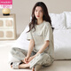 Los pijamas de algodón puro modal para mujeres en verano algodón puro de algodón puro se pueden usar pantalones de manga corta afuera en la primavera y el otoño de la ropa casera (altura de manga corta + pantalones) YZT-9713 m adecuados para (80-100Jin [Jin equivale a 0.5 kg]) desgaste