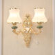 
European style wall lamp bedroom bedside lamp living room TV background wall lamp aisle without wiring without wiring battery charging lamp 6629-1 power connection/warm light