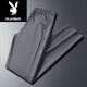 Playboy (PLAYBOY) 2025 Spring and Autumn New Leisure Pants for Men for Men Casual Loose Trendy Thin Breathable Long Pants for Men K9226 Black Flat Angle L Suggestion-115Jin[Jin equals 0.5 kg]