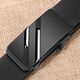 New men's belt automatic business fashion middle-aged casual pants belt versatile youth belt Korean style pants belt simple black square belt + buckle 120cm