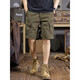 [Retro Trend] Military Green Work Suit Shorts Herren-Sommer-Shorts Mid-Pants Lose Casual Fünf-Punkte-Hose Green K8001-YT 31 [Empfohlen 120-130jin [Jin entspricht 0,5 kg]]]