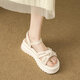 Thick-soled summer sandals for women 2025 new fairy style sweet skirt sandals wear strap sandals on the outside, off-white 37