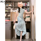 Robe épissée chinoise de style chinois de style coton pour les femmes en été 2025 Nouvelle petite personne Tempérament de taches minces de style chinois jupe 6173 Couleur d'image [haute qualité 58] M 90-100jin [Jin est égal à 0,5 kg]
