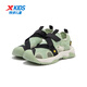 XTEP Children's Unisex Cool, Comfortable and Breathable Summer Velcro Beach Shoes Shanlan Green/Black 34