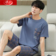 
Langsha pajamas men's summer pure cotton thin short sleeve shorts suit 20 years new fat plus size men's home clothing HD9926D short sleeve shorts suit men L 100-125Jin [Jin equals 0.5 kg]