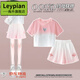 Leypian International Brand Imported Children's Clothing Girls Summer New Dopamine Shorts Set 2025 Fashionable Summer Lindo Estilo 18470 Gradiente Purple + 9889 White [Set/ 170 cm