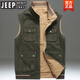 
JEEP wearable on both sides 2025 new multi-pocket vest photography tooling loose pure cotton large-size stand-up collar fishing horse clip new product wear on both sides - 9855 khaki (front khaki + 5XL weight 200 Jin [Jin equals 0.5 kg] or more