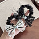 IMIESEVE sweet bow thousand hair circle lace double layer gentle Korean style rubber band fashion embroidery retro hair rope temperament lace bow hair circle mixed color 2 pieces -