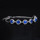HEEKAIYI Sapphire Bracelet for Women Royal Blue 18K Gold Diamond Bracelet Chinese Valentine's Day Birthday Gift for Wife and Girlfriend Selected 4.58 Carat/Royal Blue/Double Certificate