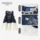 
Mamimaca MOMOCO girls summer dress girls dress summer splicing design dress Navy blue 105