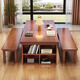 
Guanze simple solid wood desk dining table integrated and dual-purpose living room large board long desk office computer desk 9904#1.6m