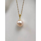 DL 1998 Fat Donglai same style 18k gold pearl pendant New fan benefits 18K gold Aurora freshwater coreless/core single K gold is easy to deform, cannot be returned or exchanged for personal reasons 8-9mm