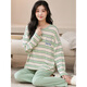 Pajamas modal pour les femmes Modal Large taille 200 Jin [Jin est égal à 0,5 kg] Fat à manches longues pantalons vêtements de maison Spring and Automne Thin Ice Silk Casual Casual Suit 3882 5xl (200-220 Jin [Jin est égal à 0,5 kg]))