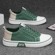 European Pastoral 2025 men's shoes new trendy casual canvas shoes men's summer breathable board shoes versatile soft sole K22 green 42