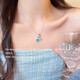 Fu Zi bow zircon light luxury tassel necklace women's necklace light luxury niche collarbone chain autumn and winter stacking accessories X1396 silver