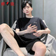 雅鹿睡衣男士2025新款春夏季棉薄款套头圆领短袖男生休闲家居服套装 21M9934 L [100120斤]